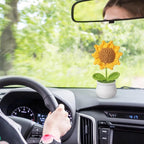 Handmade Crochet Sunflower Desk Decor