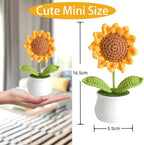 Handmade Crochet Sunflower Desk Decor