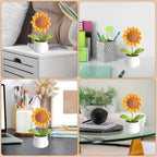 Handmade Crochet Sunflower Desk Decor